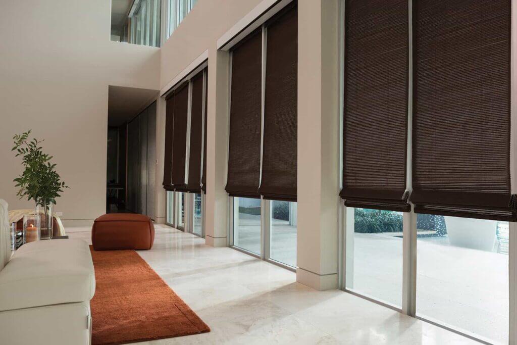 dark bamboo shades - bloomin blinds bucks and montogmery