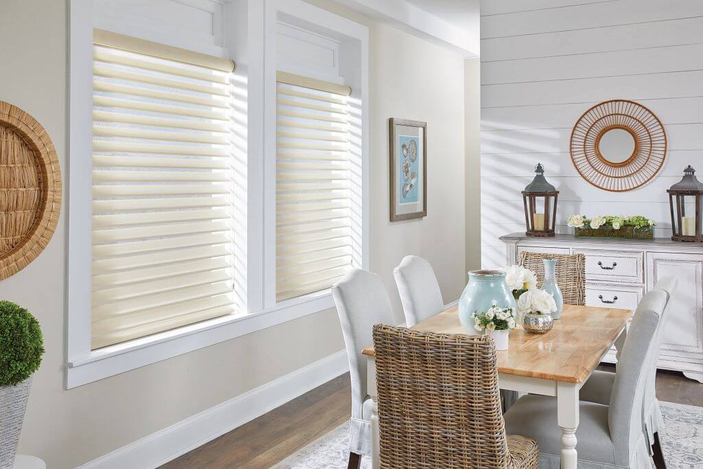 Graber Sheer Shades in the dining area