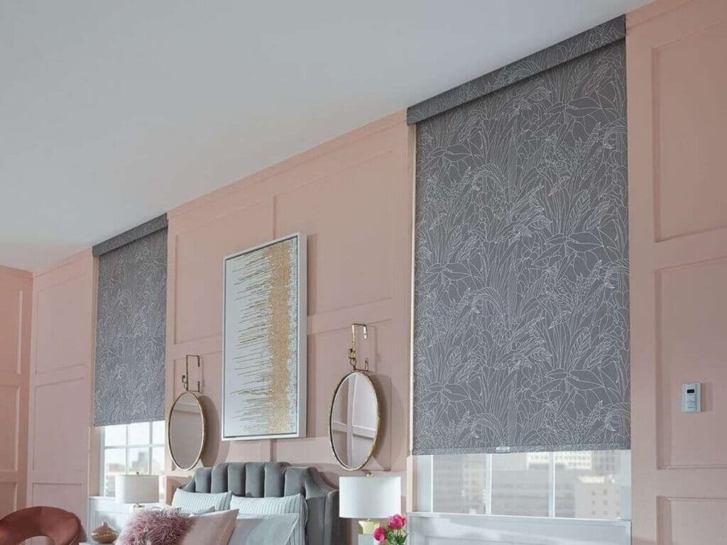 Graber Roller Shades in Bedroom