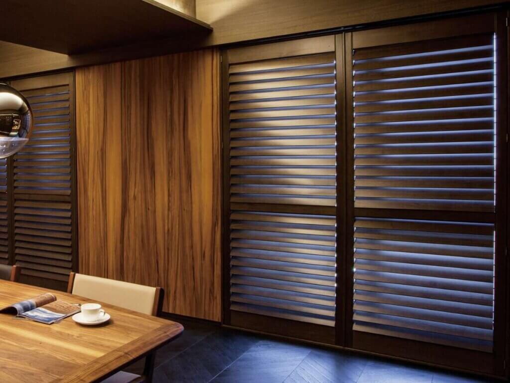 Norman Wood Shutters in Dining Area